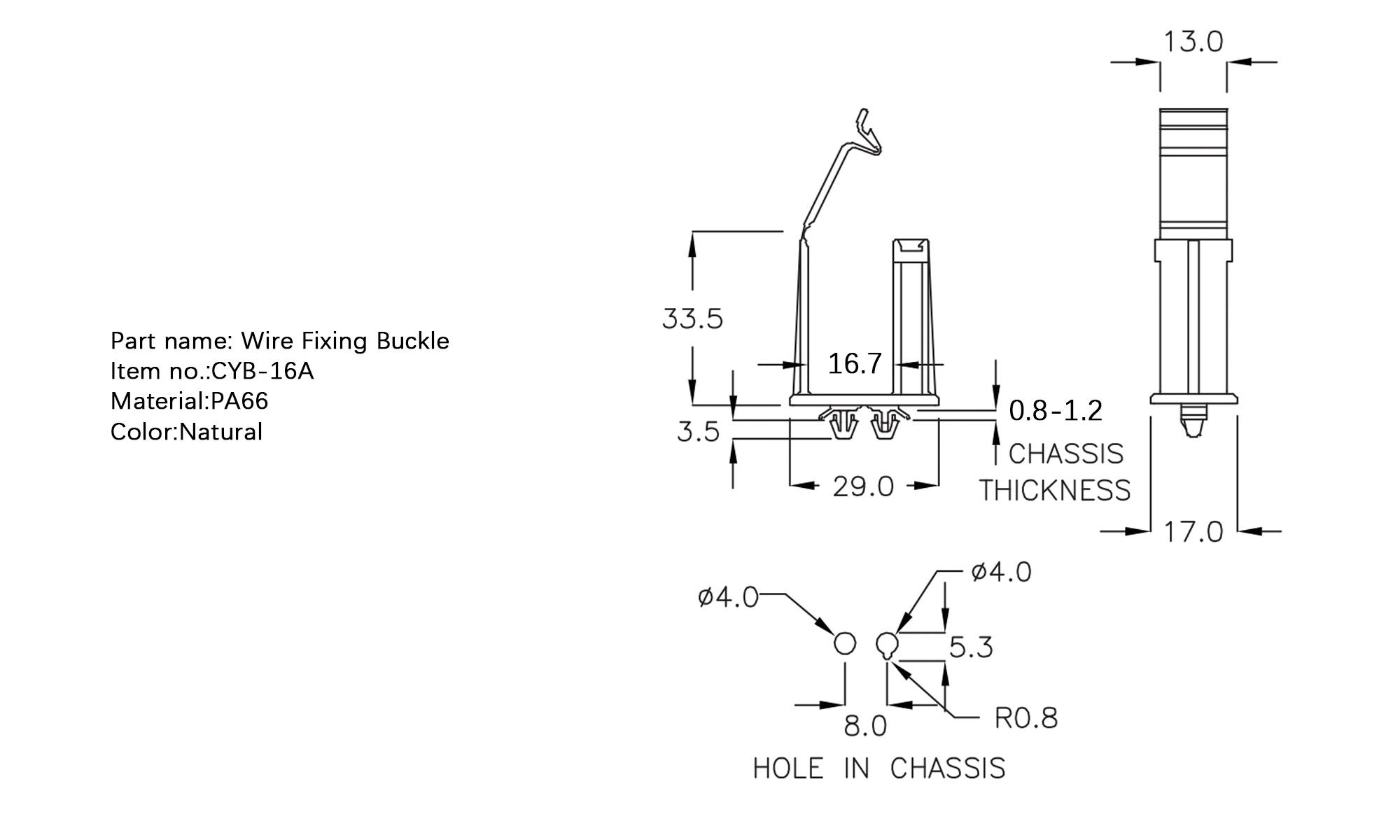 Wire Fixing Buckle CYB-16A